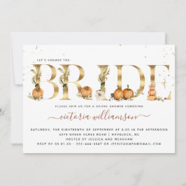 Pumpkin Guld Elegant Höst Möhippa Inbjudningar