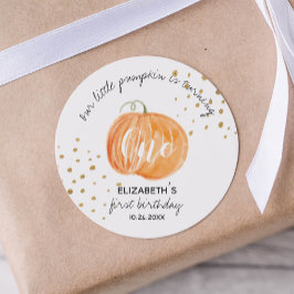 Pumpkin Guld Runt Klistermärke
