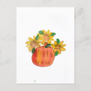 Pumpkin Gult Sunblommor Vykort