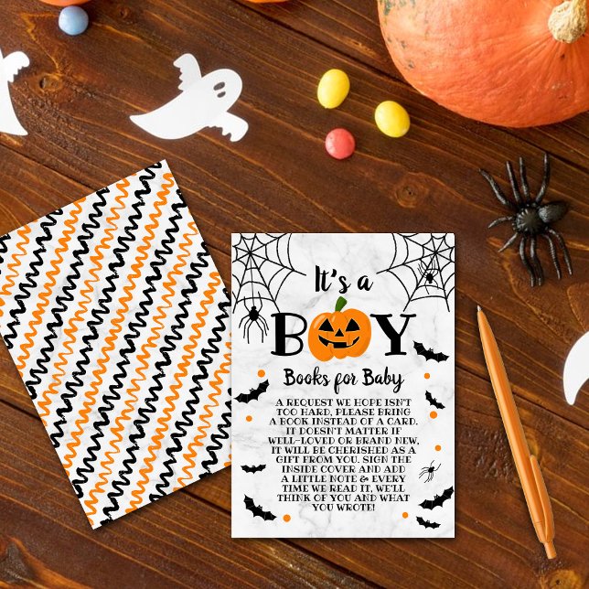 Pumpkin Halloween Baby Shower Bok Tilläggskort (Skapare uppladdad)