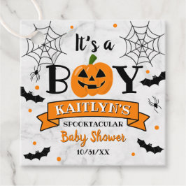 Pumpkin Halloween Baby Shower Gåvor Etiketter