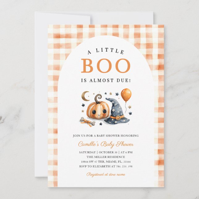 Pumpkin Halloween Baby Shower-inbjudan Inbjudningar (Framsida)