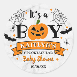 Pumpkin Halloween Baby Shower Runt Klistermärke