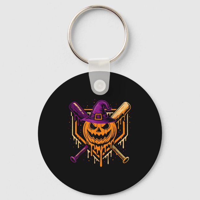 Pumpkin Halloween Baseball Ice Cream Drip Soky Boy Nyckelring (Framsida)