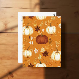 Pumpkin Halloween, Botanical Terracotta & Fall Vykort