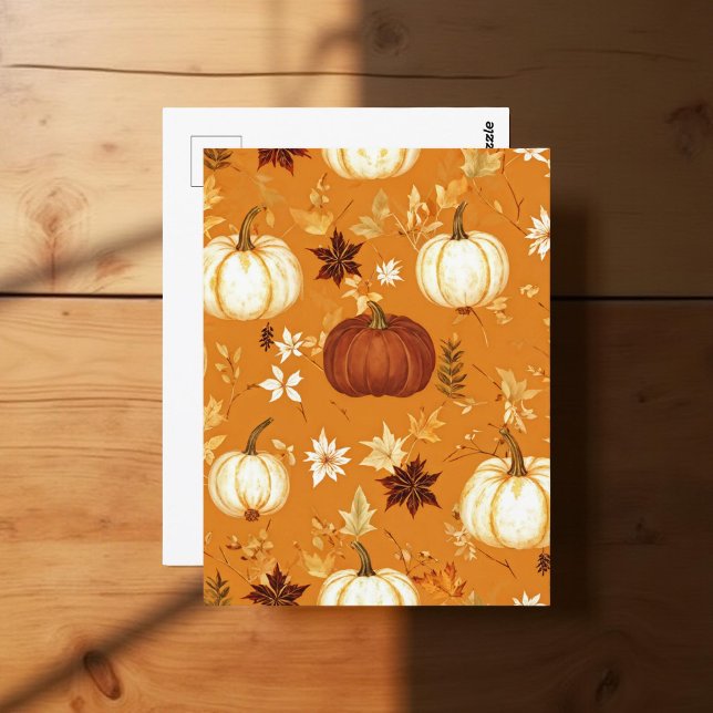 Pumpkin Halloween, Botanical Terracotta & Fall Vykort (Skapare uppladdad)