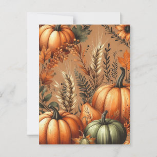 Pumpkin Halloween, botaniskt enery & Fall Vykort