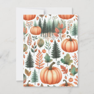 Pumpkin Halloween, botaniskt enery & Fall Vykort
