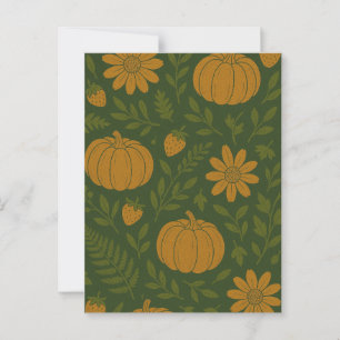 Pumpkin Halloween, botaniskt enery & Fall Vykort