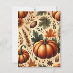 Pumpkin Halloween, botaniskt enery & Fall Vykort