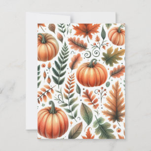 Pumpkin Halloween, botaniskt enery & Fall Vykort