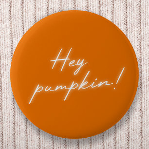 Pumpkin Halloween Burnt Orange Handskriftlig Knapp