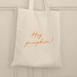 Pumpkin Halloween Burnt Orange Handskriftlig Tygkasse