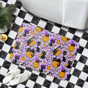 Pumpkin Halloween Candy Svarta katter Badrumsmatta