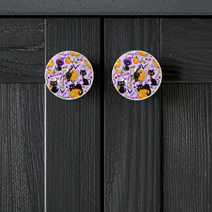 Pumpkin Halloween Candy Svarta katter Knopp