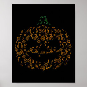 Pumpkin Halloween Costume Ga med videospelsstyrenh Poster