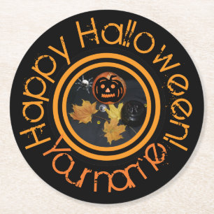 Pumpkin Halloween decor Underlägg Papper Rund