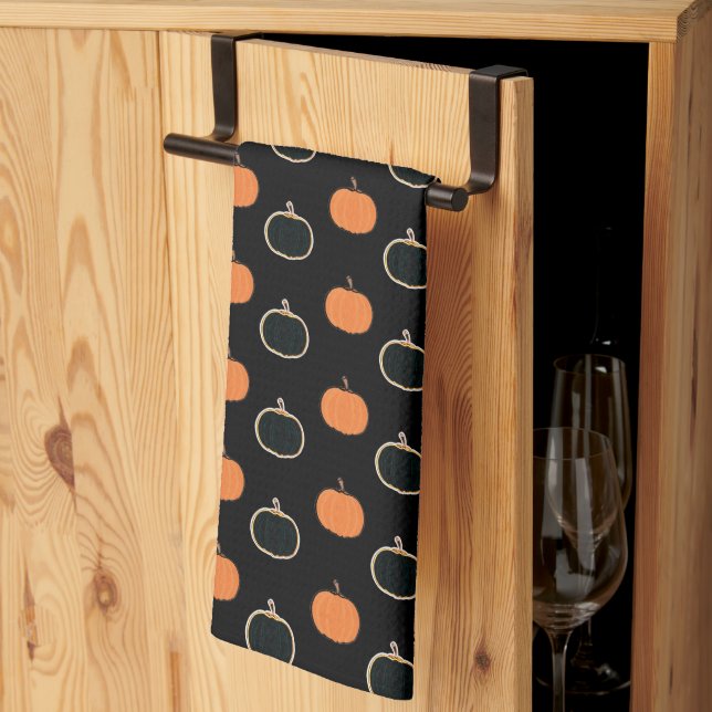 Pumpkin/Halloween/Fall/Autumn Kitchen Towel Kökshandduk (Thirds Fold)
