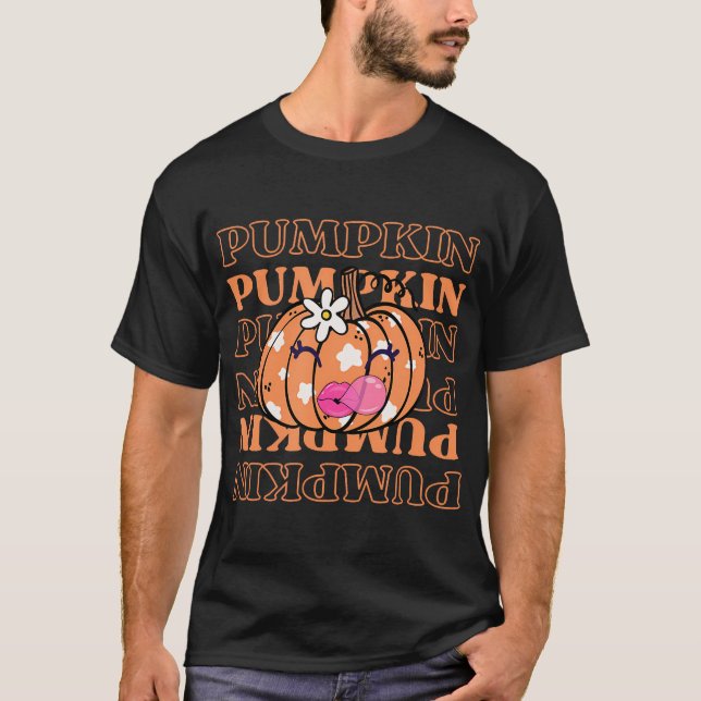 Pumpkin Halloween Fall Jack o lantern T Shirt (Framsida)