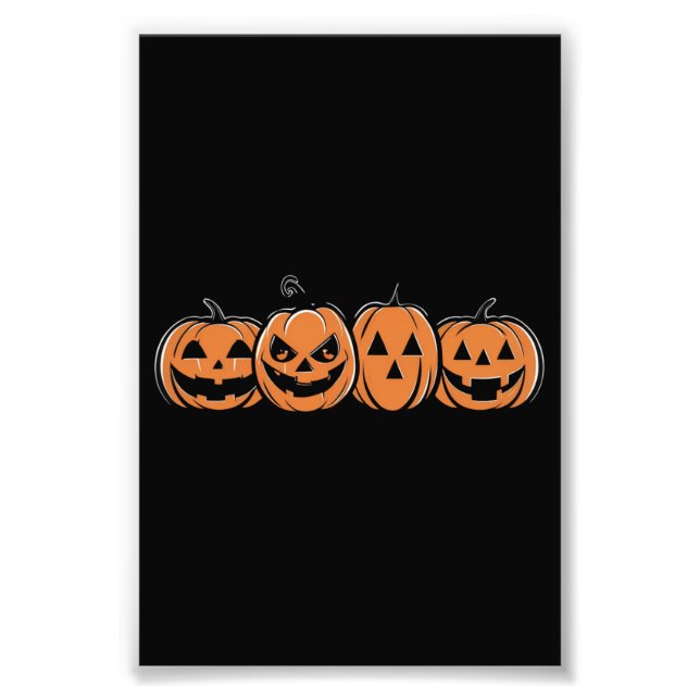 Pumpkin Halloween Fall Thanksgiving Gift Fototryck (Framsidan)