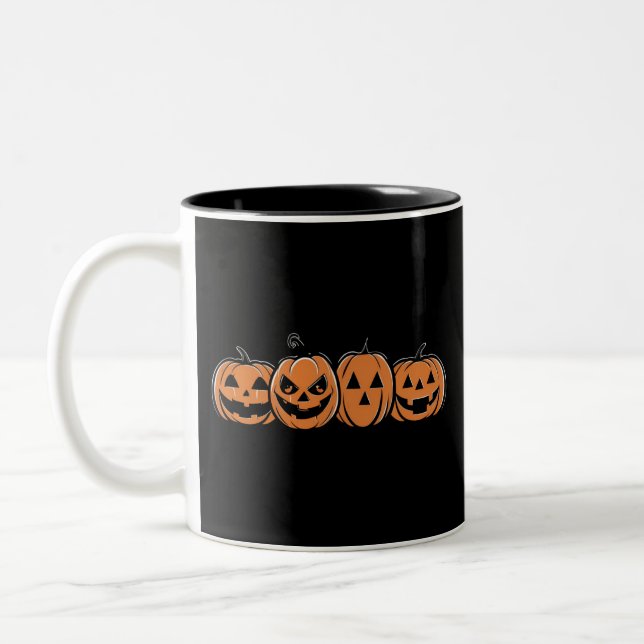 Pumpkin Halloween Fall Thanksgiving Gift Två-Tonad Mugg (Vänster)