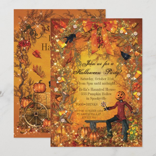 PUMPKIN HALLOWEEN FEST INBJUDAN (Fram/baksida)