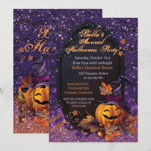 PUMPKIN HALLOWEEN FEST INBJUDAN (Fram/baksida)