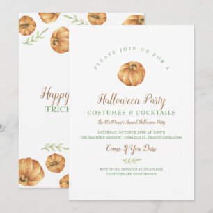 Pumpkin Halloween fest-inbjudan Inbjudningar