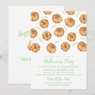 Pumpkin Halloween fest-inbjudan Inbjudningar