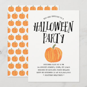 Pumpkin Halloween fest-inbjudan Inbjudningar
