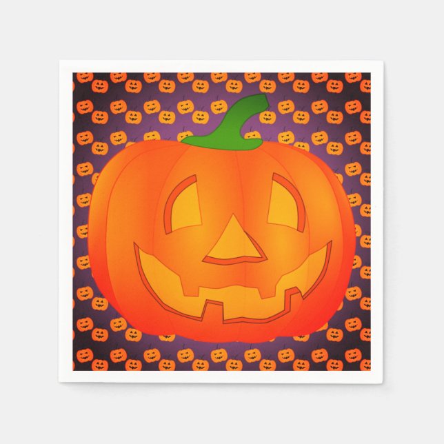 Pumpkin Halloween fest Napkins Pappersservett (Framsidan)
