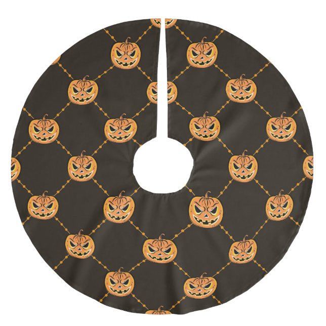 Pumpkin Halloween fest tema. Julgransmatta Borstad Polyester (Framsidan)