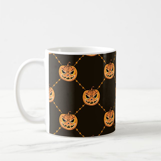 Pumpkin Halloween fest tema. Kaffemugg (Vänster)