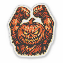 Pumpkin Halloween Fighter — Vintage Retro Spooky  Klistermärken
