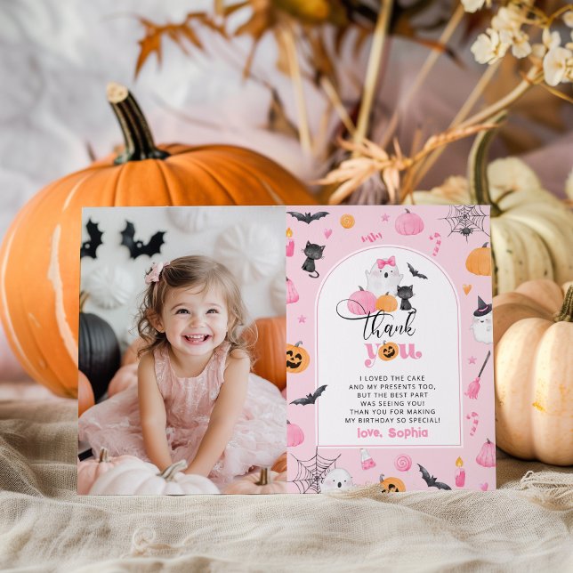 Pumpkin Halloween-födelsedagsfototack för ditt kor Inbjudningar (Skapare uppladdad)
