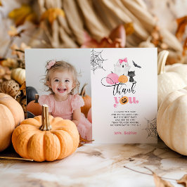 Pumpkin Halloween-födelsedagsfototack för ditt kor Inbjudningar