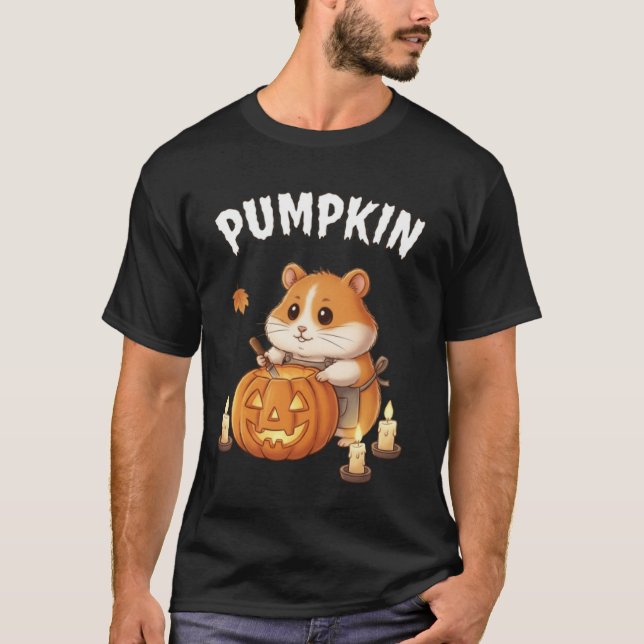 Pumpkin – Halloween Hamster Jack-O’-Lantern Tee (Framsida)