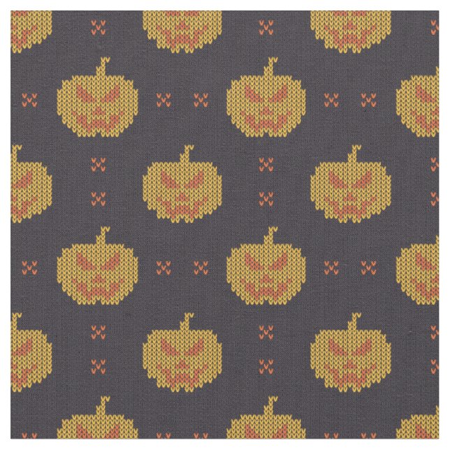 Pumpkin Halloween Jack-O-Lantern Mönster Tyg (Närbild)