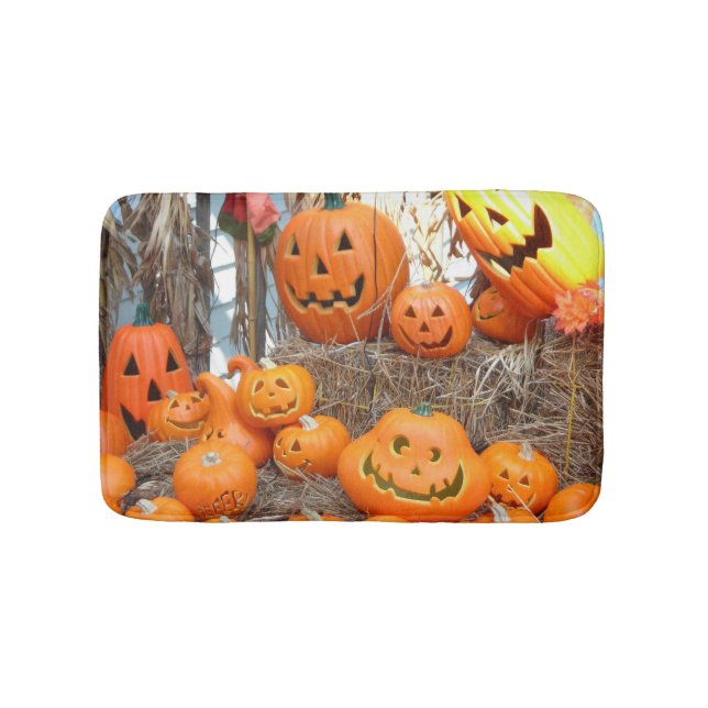 Pumpkin halloween jack o lantern orange pumpor badrumsmatta (Framsidan)