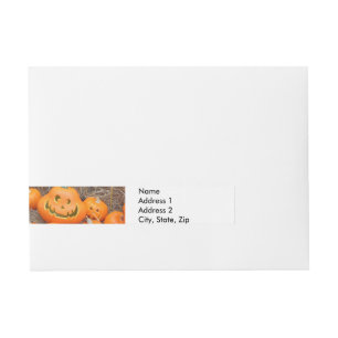 Pumpkin halloween jack o lantern orange pumpor etikettband