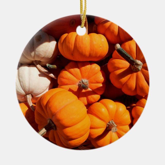 Pumpkin halloween jack o lantern orange pumpor julgransprydnad keramik (Framsidan)