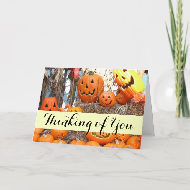 Pumpkin halloween jack o lantern orange pumpor kort (Framsida)