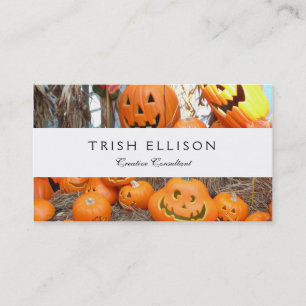 Pumpkin halloween jack o lantern orange pumpor visitkort