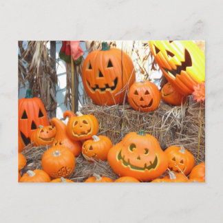 Pumpkin halloween jack o lantern orange pumpor vykort