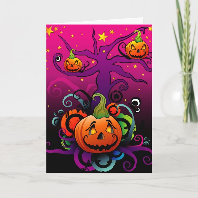 Pumpkin Halloween-kort Kort (Framsida)
