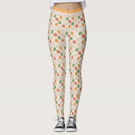 Pumpkin Halloween orange gult grönt Leggings