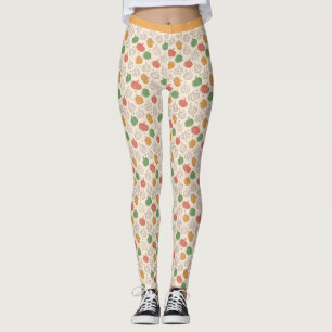 Pumpkin Halloween orange gult grönt Leggings
