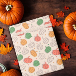 Pumpkin Halloween orange gult grönt Presentpapper