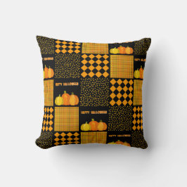 Pumpkin Halloween Patchwork Mönster Kudde