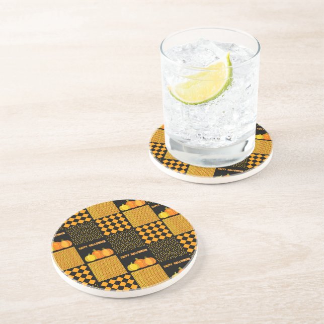 Pumpkin Halloween Patchwork Mönster Underlägg (Sidan)